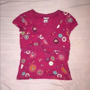 Old Navy Flower Detailed Bright Pink Top Size S